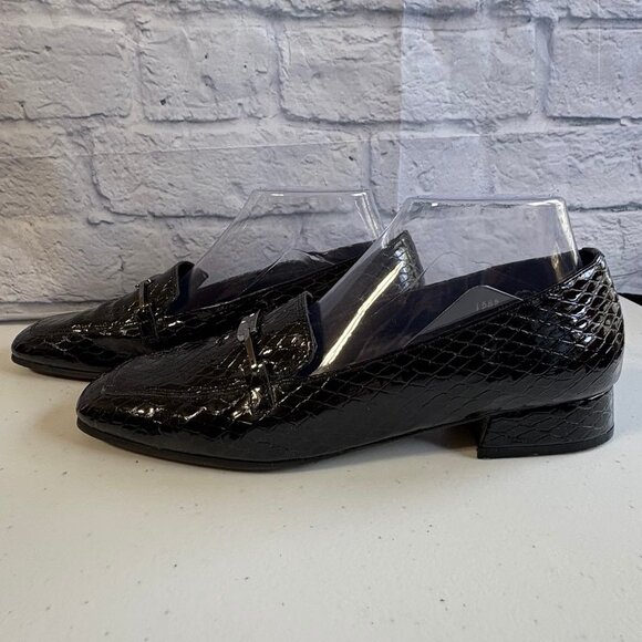 Magdesians California Black Leather Croc Embossed Loafers | Size 9.5N | USA Made - Picture 7 of 15